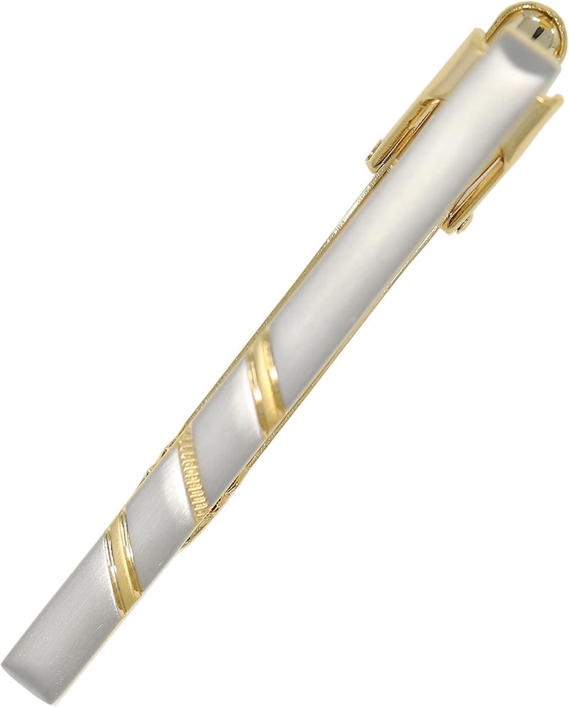 MENDEPOT Classic Silver And Gold Bi-tone Plating Tie Clips With Gift Box Men Fashion Tie bar - Image 5